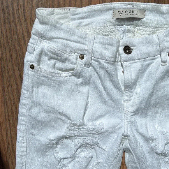 Guess distressed cropped white denim size 25 - Picture 5 of 12